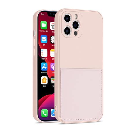 iPhone 12 Pro Max skal med korthållare Rosa Teknikdelar se