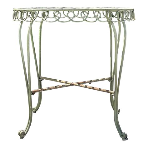 Vintage Coastal Loop Wrought Iron Dining Table Chairish