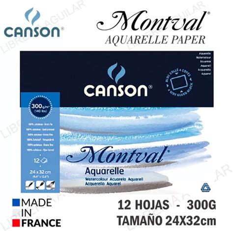 Block Canson Montval 24x32 300gr Para Acuarela Grano Fino