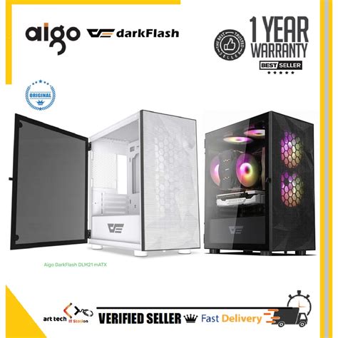 Aigo DarkFlash DLM21 MATX Magnetic Hinged Tempered Glass Chassis With