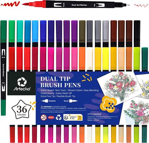 Artecho Dual Brush Pen Set 36 Farben Filzstifte Dicke und Dünne