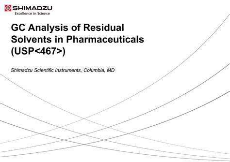 Gc Analysis Of Residual Solvents In Pharmaceuticals Usp Ppt