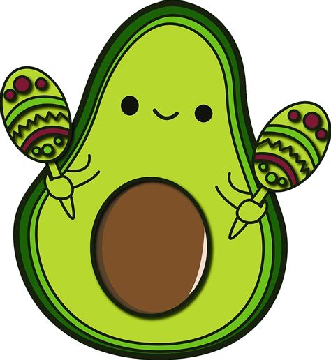 Amazon Dancing Avocado With Maracas Cute Delicious Happy Music