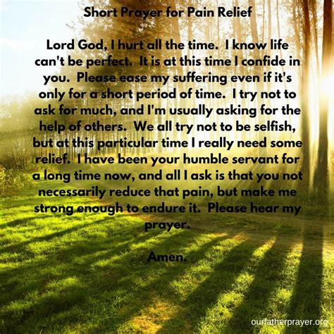 Prayer for Pain Relief ⋆ Our Father Prayer - Christians United in Faith