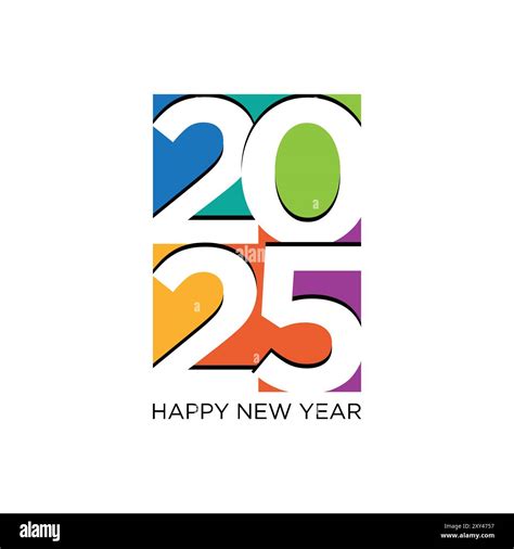 Number And Letter Happy New Year 2025 Element Design Vector