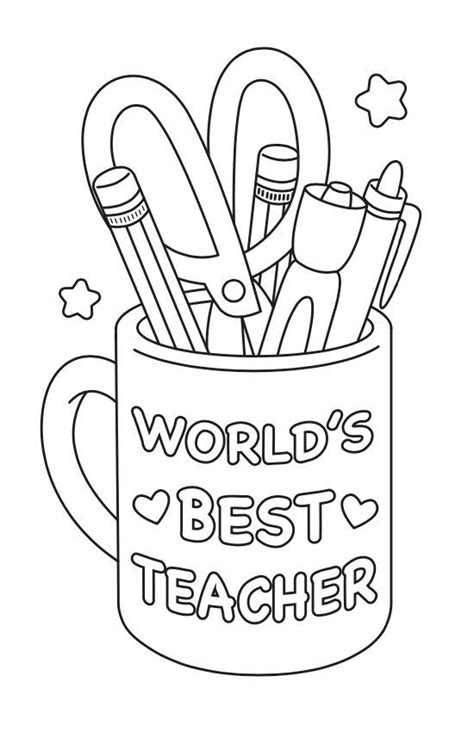 World S Best Teacher Printable Coloring Card Coloring Pages