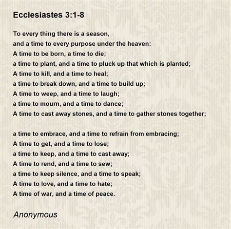Ecclesiastes 31 8 Poem By Anonymous Poem Hunter