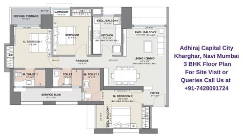 Adhiraj Capital City Kharghar Navi Mumbai 3 BHK Floor Plan 950 Sqft