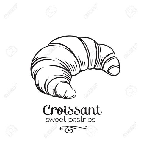 Hand Drawn Croissant Clip Art Libres De Droits Vecteurs Et