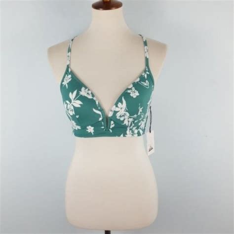 Shade And Shore Swim Shade Shoreteal Floral Plunge Vwire Bikini Topnwt Poshmark