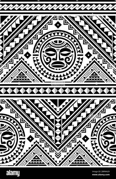 Motif polynésien vectoriel géométrique sans couture avec motif maori de ...