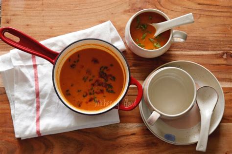 Roasted Capsicum Soup I Vegan Recipe I Kitchening About
