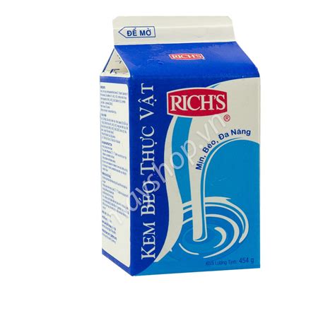 Kem Béo Thực Vật Richs Hộp Lùn Icehot 454g Chỉ Ship Hỏa Tốc Tại