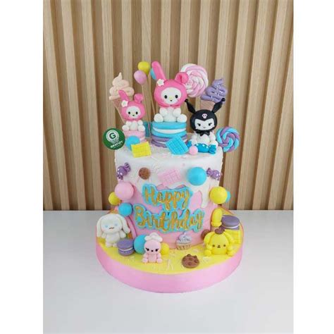 Jual CAKE TEMA SANRIO DOUBLE CAKE UK 20CM KUE ULANG TAHUN CUSTOME