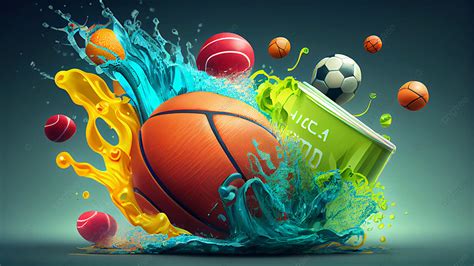 Sports Ball Bucket Water Splash Background, Sports, Ball, Water Splash Background Image And ...