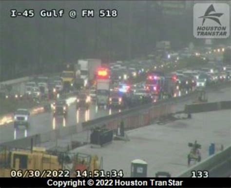 Lanes Reopen After 3 Vehicle Crash Reported On Gulf Freeway Southbound At Fm 518 In Galveston County