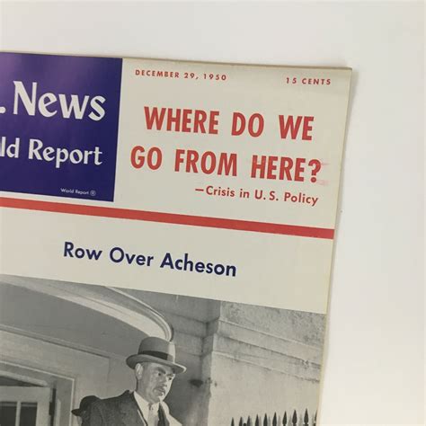 Vtg U S News World Report December Dean Acheson Leaving