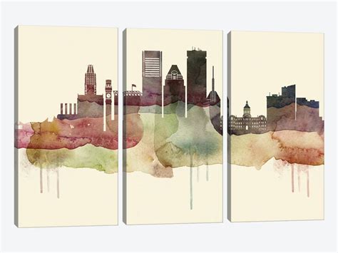 Baltimore Desert Style Skyline Can - Canvas Wall Art | WallDecorAddict