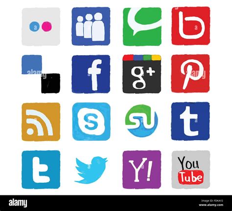 Hand Drawn Social Media Icons Vector Stock Vector Image Art Alamy