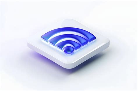 Premium Photo Stylized D Blue Wifi Signal Icon On White Background