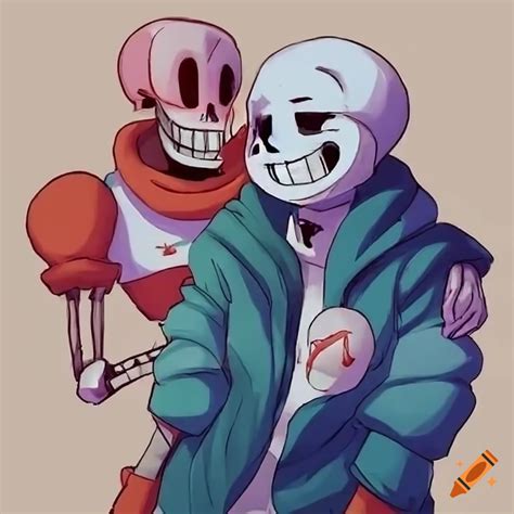 A Duo With Last Breath Sans And Story Shift Chara On Craiyon