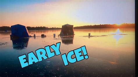 Early Ice Fishing Momma And I Hit The Crystal Clear First Ice Youtube