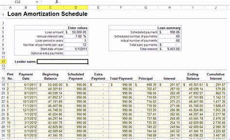 8 Microsoft Excel Amortization Schedule Template Excel Templates