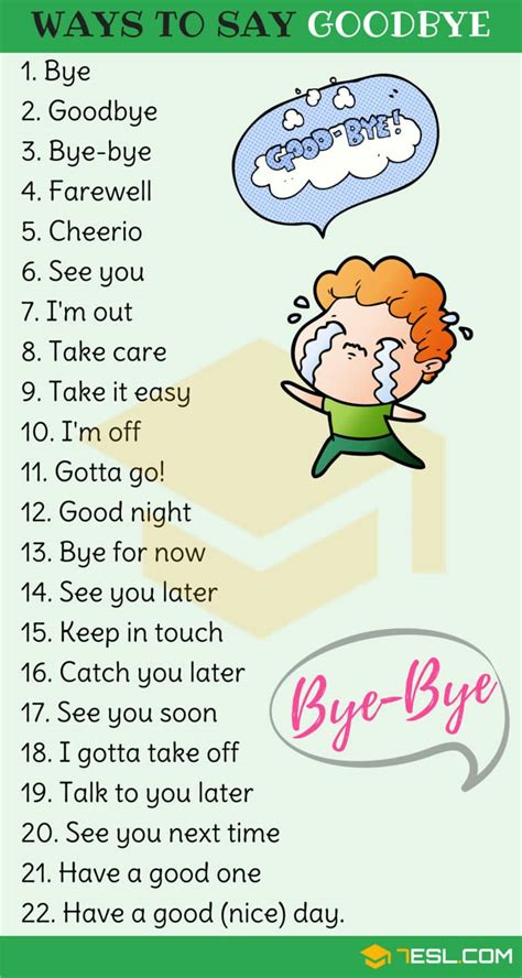 80 Creative Ways to Say Goodbye in English • 7ESL