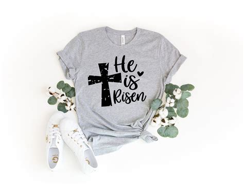 He Is Risen Tshirt He Is Risen Tee Easter Shirt Christian Etsy