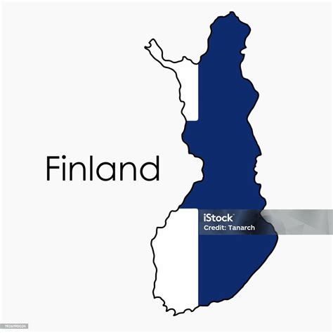 Outline Drawing Of Finland Flag Map Stock Illustration - Download Image ...