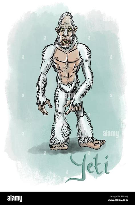 Yeti Bigfoot Illustration Stock Photo Alamy