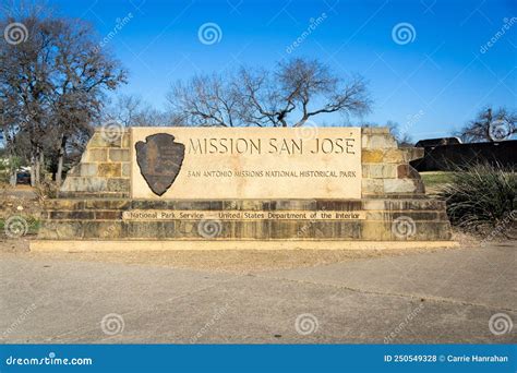 National Park Service Sign For Mission San Jose Editorial Stock Photo