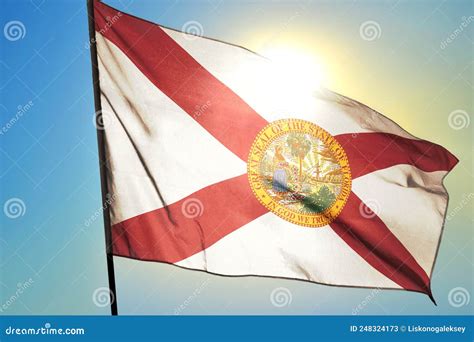 Florida State Of United States Flag Waving On The Wind Stock Image