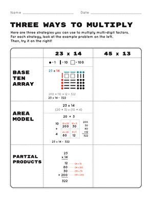 Let S Multiply Use This Exercise To Teach Your Students Concrete