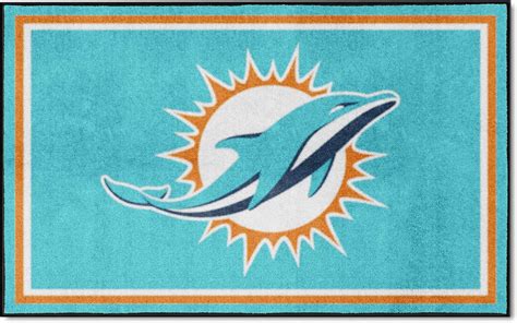 Fanmats Nfl Miami Dolphins Nylon Face 4x6 Plush Rug Floor Mats