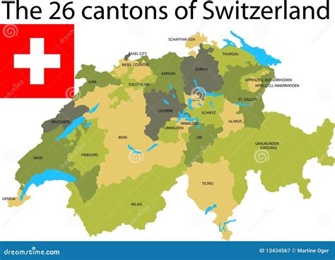 Switzerland Cantons Map