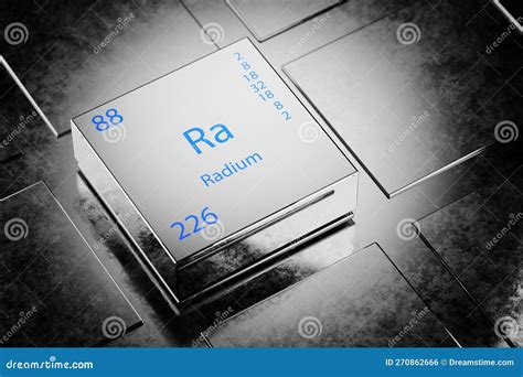 3d Illustration Of Radium As An Element Of The Periodic Table Radium Element A Metallic