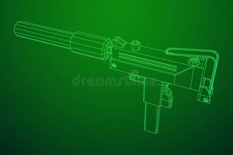 Pistol with Silencer Vector 01 Stock Vector - Illustration of silencer ...