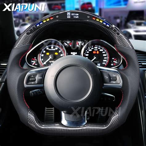 LED Carbon Fiber Steering Wheel For Audi R8 TTS TT 2007 2016 Paddle