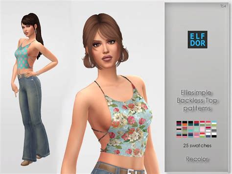 Elliesimple Backless Top Recolor Patterns Backless Top Pattern