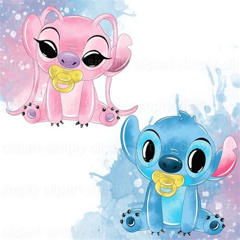 Baby Stitch Clipart Stitch And Angel Baby Shower Stitch Etsy Uk