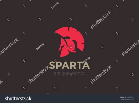 Sparta Warrior Helmet Antique Logo Design Vector Template. Spartan Ancient Logotype Concept Icon ...