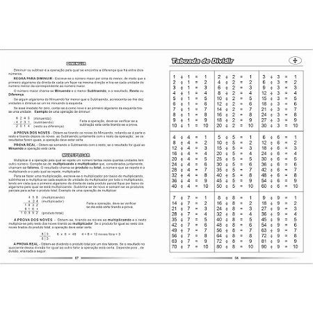 Caderno De Tabuada Tabuada Do Estudante Folhas Digital