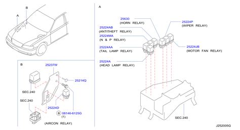 Infiniti Q45 Relay Air Conditioner Relay ANTISKID Relay 25230 79961