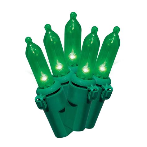 Holiday Time 100 Count Green Led Mini Christmas Lights With Green Wire