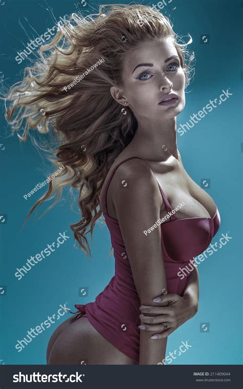 Sensual Beautiful Blonde Woman Posing Over Stock Photo 211409044 Shutterstock