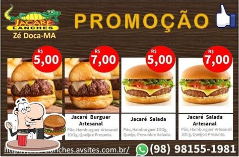 Jacar Lanches Pub Bar Brasil Rua Tom De Souza Menu Do