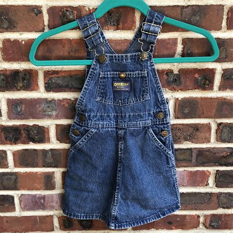 VTG OshKosh Vestbak 4 Girl Denim Overall Jumper Dress Gem