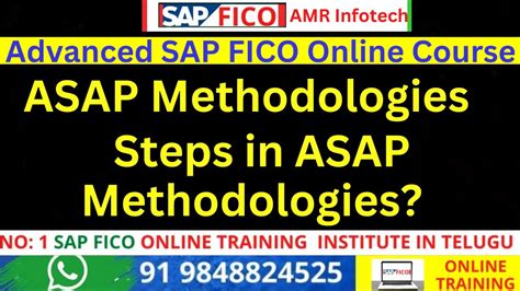 Sap Fico In Telugu Introduction To Asap Methodologies What Are The