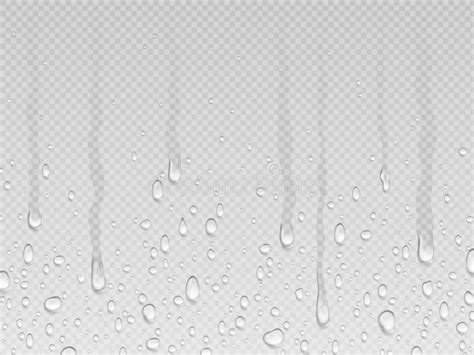 Realistic Dripping Drops Flow Down Background Rain Dropping Water